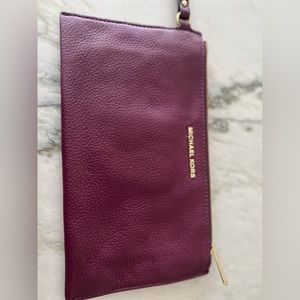 Michael Kors Burgandy Leather Wristlet